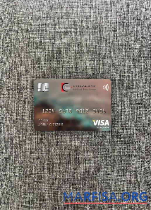 Blank Equatorial Guinea CCEI bank visa electron card photolook front sample